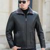 Plus Velvet and Thickened Genuine Leather Jacket for Men, Goatskin Business, Plus Fat, Oversized Fur All-in-one Jacket, Winter