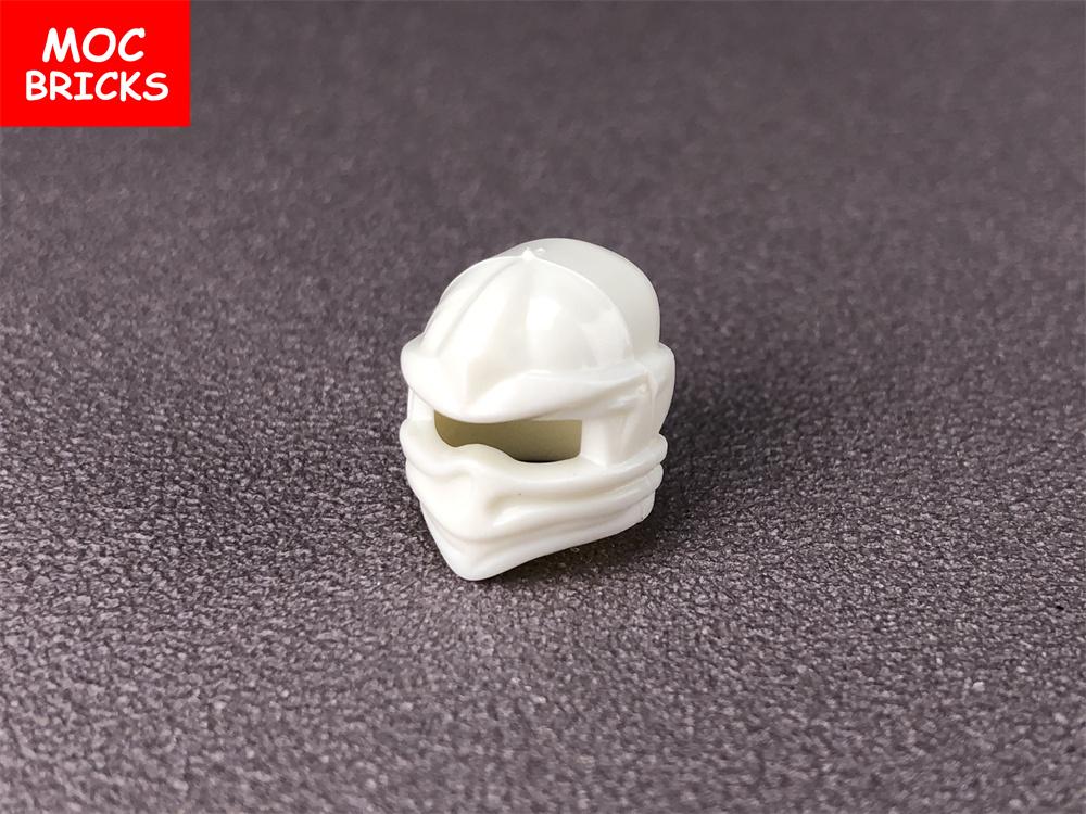 12 шт./лот Белый шлем с накидкой и бородой MOC Bricks, модель, фигурка 4 см, часть тела, маленькие развивающие строительные блоки, игрушки для мальчиков