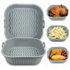 2 Pieces Reusable Air Fryer Pad Pot Liners Square Silicone Air Fryer Basket Air Fryer Bowl Silicone Material for Cooking