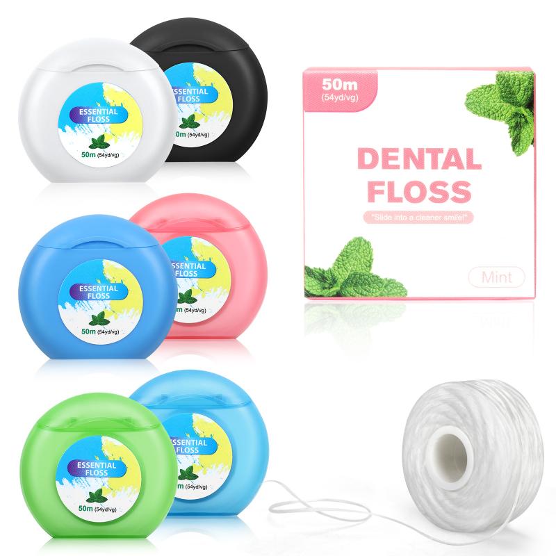 Portable 50M Dental Flosser Oral Care Essential Floss Roll Toothpicks Dentistry Floss With Case Dental Hygiene Teeth Clean Tools