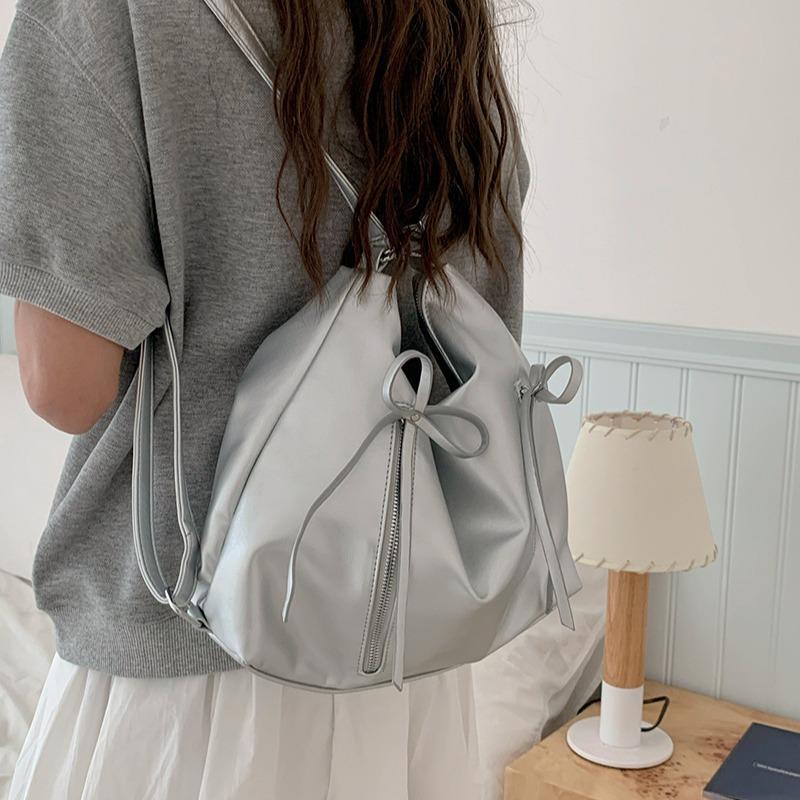 Новый рюкзак с бантом, милая сумка на плечо для женщин, модные сумки из искусственной кожи, повседневные женские сумки большой емкости