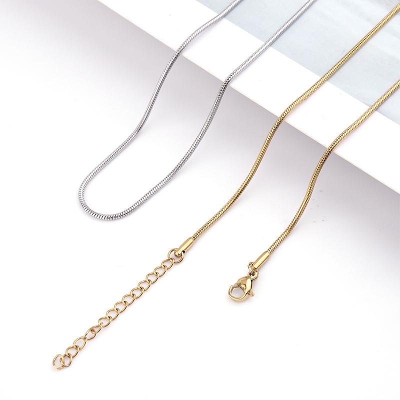 Женские длинные ожерелья из нержавеющей стали в виде змеиной цепи и витого каната, золотого и серебристого цвета, с застежкой-лобстером