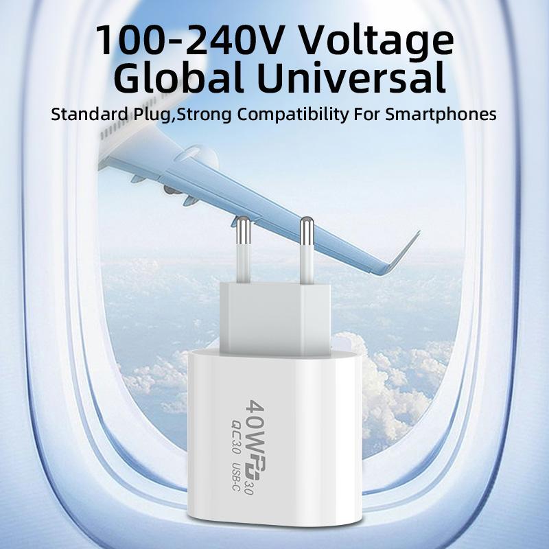 40 Вт PD USB Type C быстрое зарядное устройство быстрая зарядка EU US Plug PD USB C Type C быстрое зарядное устройство USB QC 3.0 для iPhone 15 14 Xiaomi Samsung