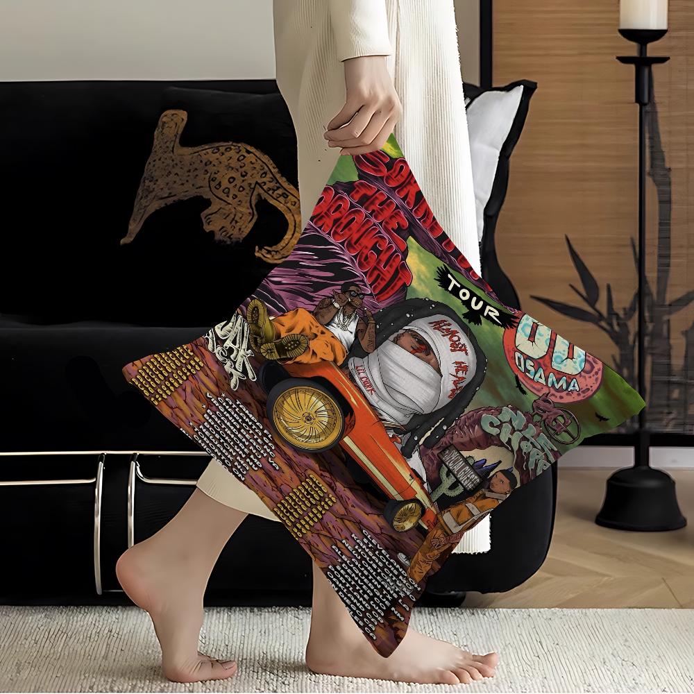 L-Lil DDurk Rapper Cushion Cover Car Throw Pillow Case For Sofa Car Christmas Gift 40x40cm 45x45cm