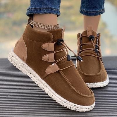 Модные женские ботинки Высокие Удобные С круглым носком На шнуровке Женские Осенне-зимние Повседневные Теплые Короткие ботинки Женские Боты Де Мухер