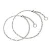 Pair Bracelet Pair Anklet Half Round 2way Set of 2 Couples Hypoallergenic Surgical Stainless Steel Silver Silver Longest [White Clover] & 23cm/26cm