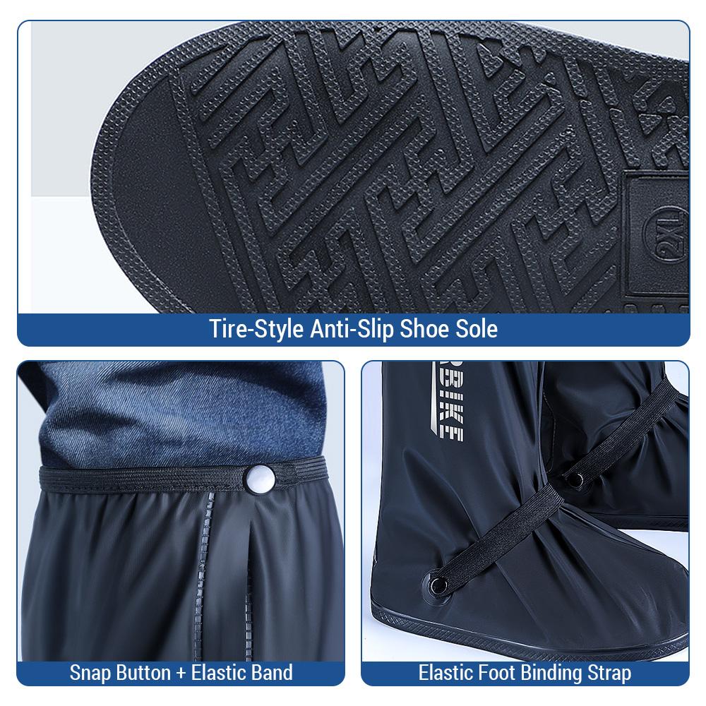 Водонепроницаемые бахилы из ПВХ с высокой трубкой, многоразовые бахилы для дождевых сапог с отражателем