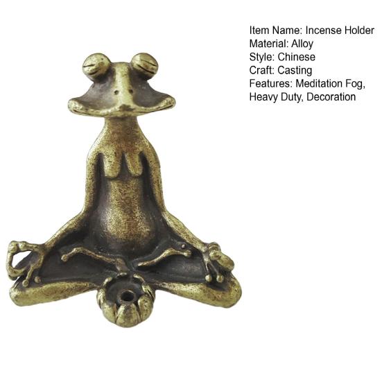 Медитация Туман Подставка для благовоний Винтаж Палочка Металл Сидящая лягушка Аромалампа Дом Офис