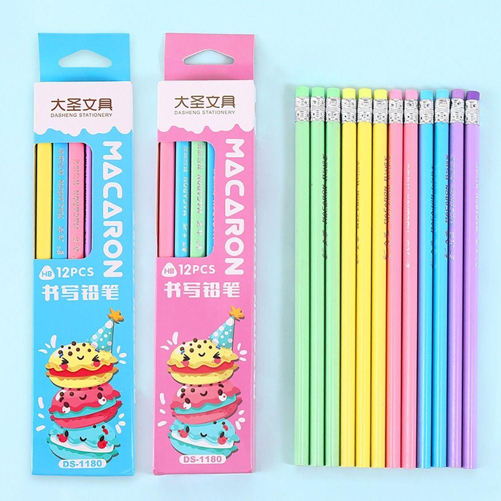 12Pcs Stationery HB Pencil Smooth Writing Painting Pencil Durable Sketch Pencil Office