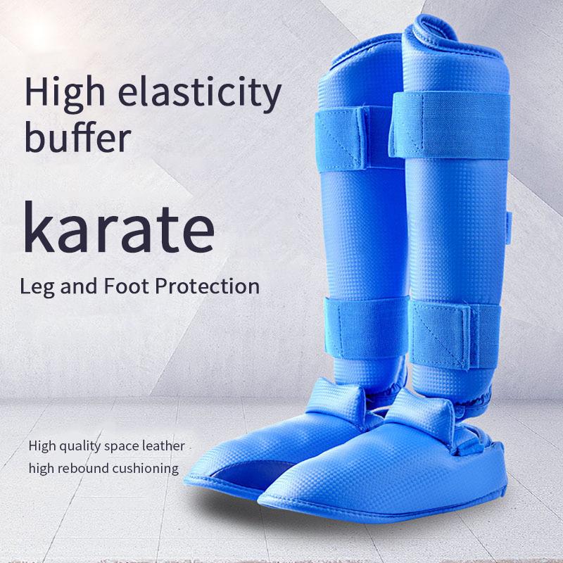 Shin Guards for Combat Martial Arts Kickboxing PU Leather Adjustable Leg Guards Shin Pads with Instep Guard for Adults Teenager 1
