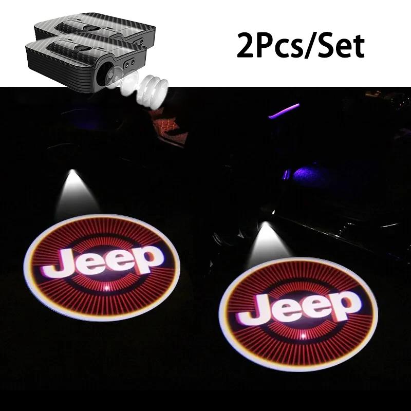 For Jeep Jeep Car Door Wireless Welcome Light LED HD Projector Lamp Decoration For Jeep Renegade Compass Grand Cherokee Wran