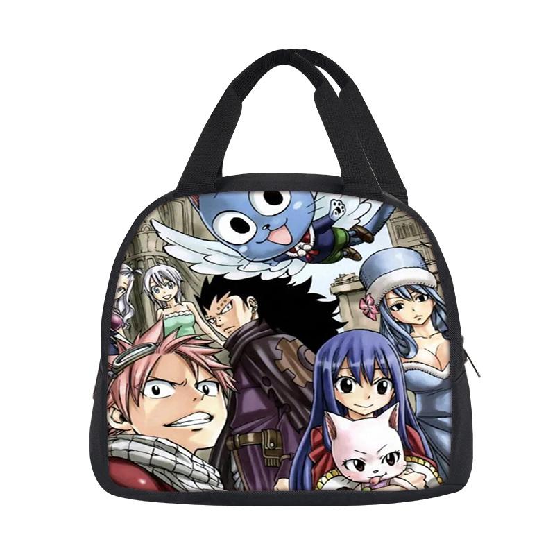 FAIRY TAIL Сумка для ланча Мультяшный Аниме Принт Студенческие Мальчики и Девочки Новый Стиль Легкая, Маленькая, Большая Вместимость, Универсальная