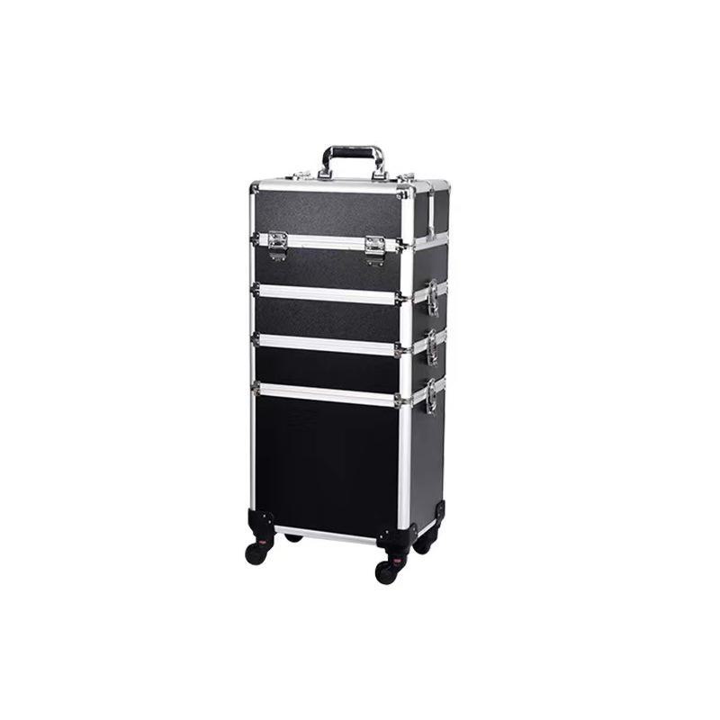 Multifunctional Aluminum Makeup Trolley Case with Large Storage for Artists, Manicure, and Hairdressing