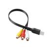 30cm USB 2.0 HDTV TV AV Cord Converter Cable USB Male To 3-RCA Female Video Adapter