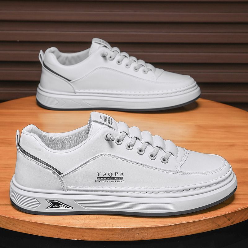 Весенняя мужская обувь Новая дышащая белая обувь Мужские модные универсальные кроссовки на толстой подошве Повседневная обувь для скейтборда Модная обувь