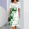 New Patchwork Floral Print Women's Dresses Female Elegant Midi Dresses Summer Plus Size Women's Clothing