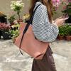 2025 New Korean Version Pu Leather Waterproof Soft Surface Bag Simple Tote Bag Casual Large Capacity Shoulder Large Bag Female Tide