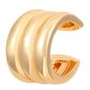 Ретро Простые модные серьги-клипсы в форме буквы С без отверстия для уха из золота