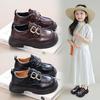 Girls' Leather Shoes 2025 Spring and Autumn New Soft-soled Princess Shoes Children's British Style Loafers Girls Performance Shoes Tide