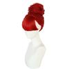 Synthetic Red Short Curly Bun Wigs for Women Cosplay Anime Wig with Bangs Girls Halloween Costume Wig Drag Queen Party