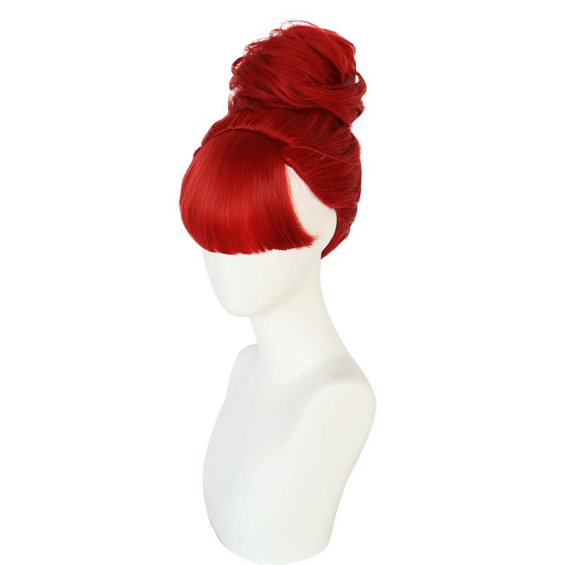 Synthetic Red Short Curly Bun Wigs for Women Cosplay Anime Wig with Bangs Girls Halloween Costume Wig Drag Queen Party