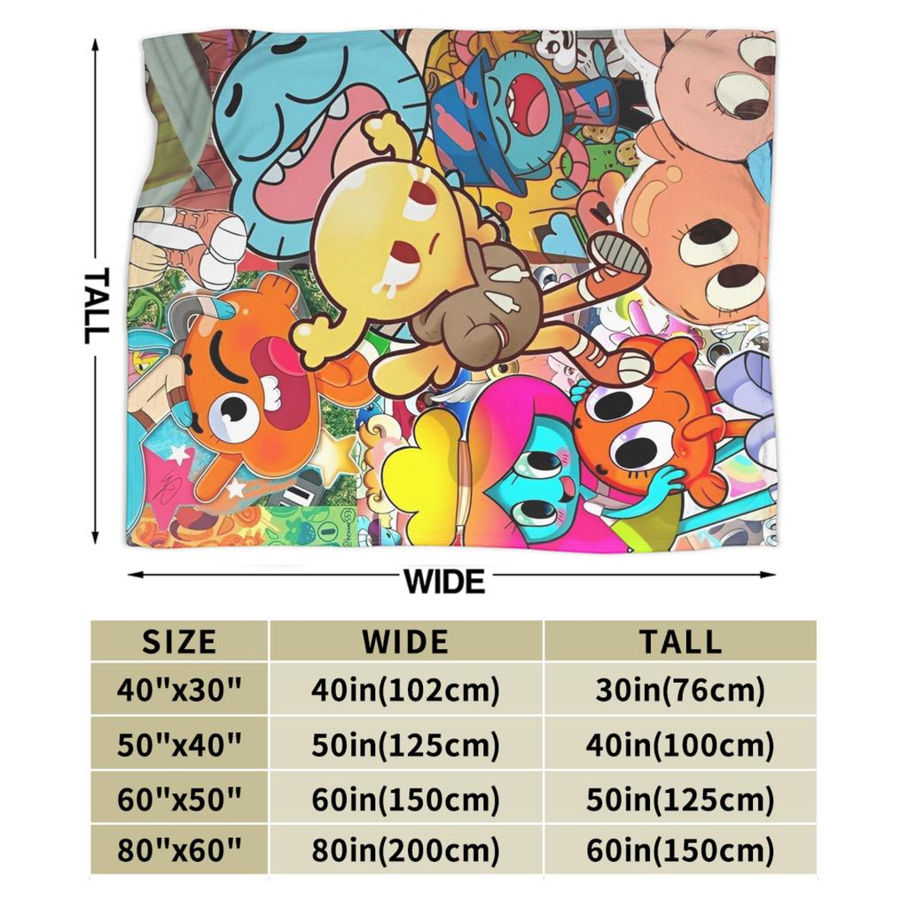 The Amazing World Of Gumballs Fashion Blanket Cozy Soft Throw Fashion Blankets for Sofa Multiple Sizes Rug Piece