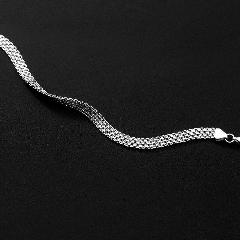 925 Sterling Silver Adjustable Multilayer Lace Weave Charm Bracelet &Bangle For Women Elegant Punk Jewelry Party Sl033