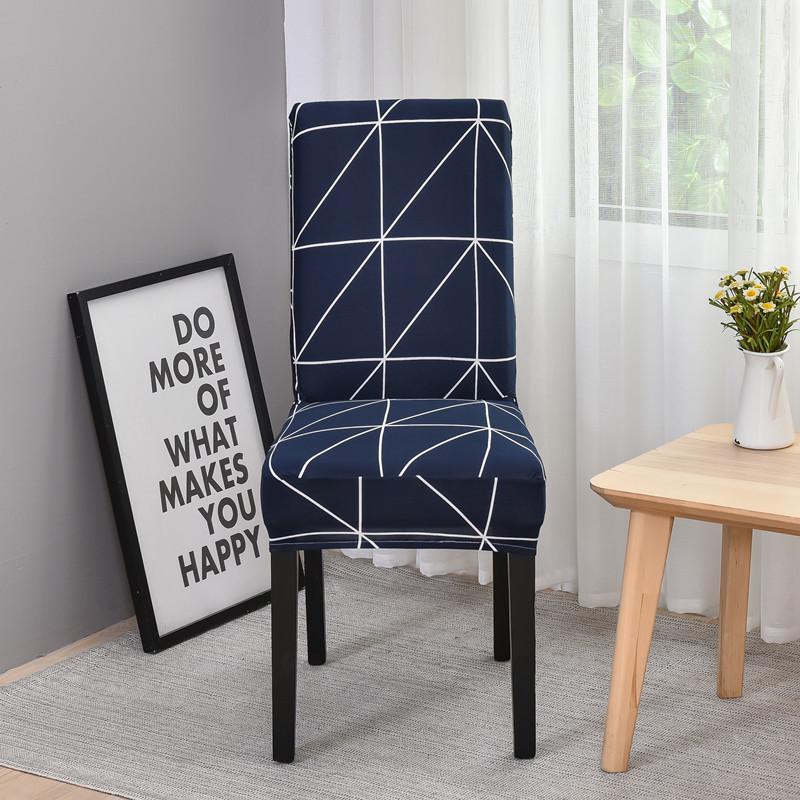 Geometric Elastic Dining Chair Cover Universal Slipcovers Chair Case Stretch Seat Cover For Wedding El Banquet Living Room