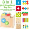 JUSTWOOD Монтессори Игрушки для детей от 1 года, Игровой набор из 8 предметов, Включает Коробку для постоянства объекта, Куб для обучения, Игрушку для сортировки и stacking,