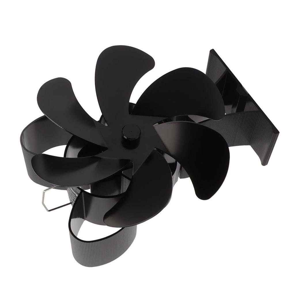 6-лопастной термоэлектрический вентилятор для печи для дровяного камина, дымохода, каминный вентилятор увеличивает поток теплого воздуха, бесшумная работа, черный