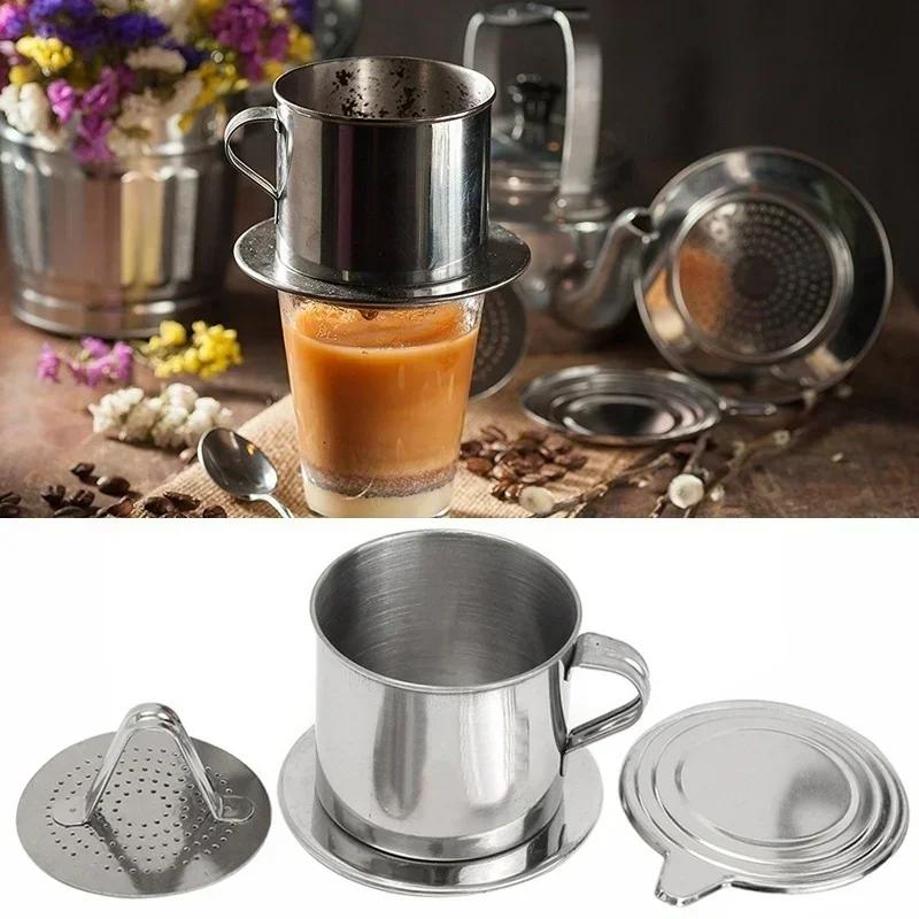 1 Pcs Portable Coffee Drip Strainer Kitchen Tools Stainless Steel Coffee Filter Infuse Cup Vietnamese Coffee Dripper Maker Pot