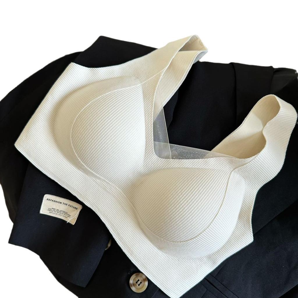 Skin-friendly warm muscle seamless underwear women gather and close secondary breasts, pull anti-sagging wide shoulders, no steel ring bra