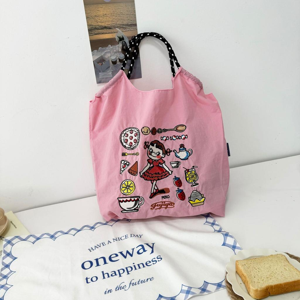 Embroidery Shopping Bag Women'S Fashion Niche Large Capacity Shoulder Bag Tide