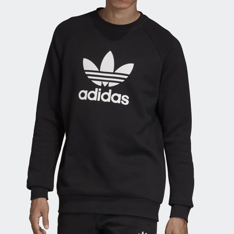 adidas Флисовая толстовка с круглым вырезом Originals Trf, мужские топы, черные EH6513