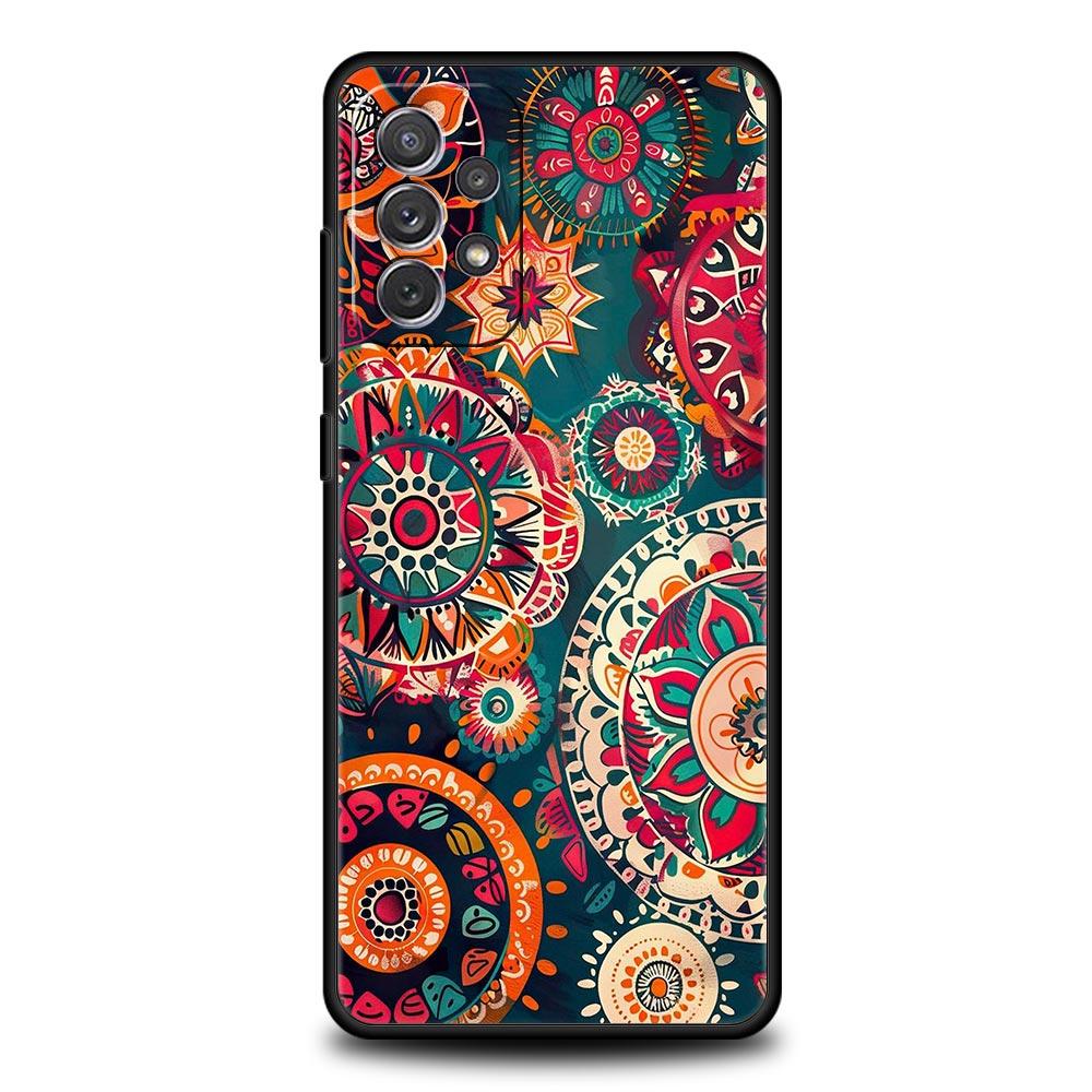 Индийский узор Мандала Чехол для телефона для Samsung Galaxy A55 A35 A15 A14 A13 A25 A54 A51 A71 A72 A73 A32 A52 A41 5G Мягкий корпус из ТПУ