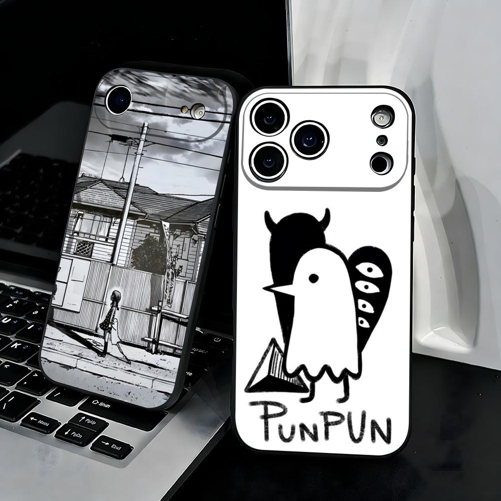 Чехол для телефона Манга «Хорошей ночи, Пунпун» Для IPhone 17 Air 16 E Pro Max 15 14 13 Mini 12 Pro 11 Max Plus Черный Мягкий корпус