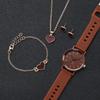 Xiaomi 5PCS Elegant Arabic Dial Women Quartz Watch Heart Jewelry Set Fashion Silicone Strap Ladies Wristwatch Reloj Mujer (Without Box)