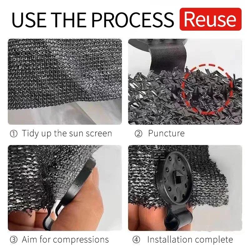 10-200pcs Outdoor Sun Shade Cloth Clips Shade Fabric Clamps Grommets For Net Mesh Cover Sunblock Fabric In Garden Awning Clips