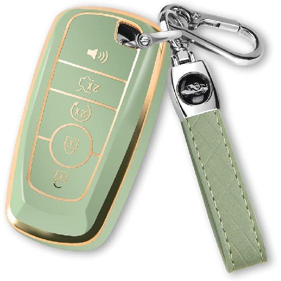 For Ford Key Fob Cover with Keychain, Soft TPU Key Case Shell Full Protection for Ford Explorer Fusion Escape Edge Expedition F150 F250 F350 F450