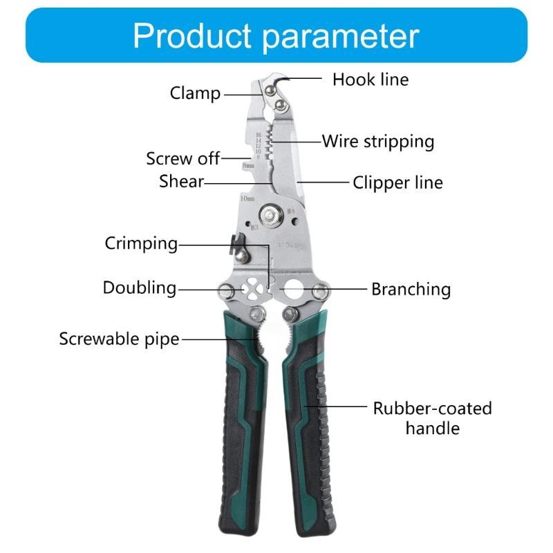 Многофункциональный инструмент для зачистки проводов, ручной, подходит для электриков, автоматическая зачистка с функциями обжима