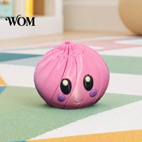 Slippery Steamed Bun Toy 3D Printed Spiral Dumpling Toy, Articulated Decompression for Stress Relief, Rotating Twisting Fidget Kids Adults