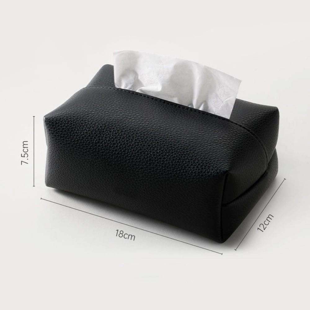 Artificial Leather Tissue Box Desktop Decoration Napkin Holder Tissue Storage Box Living Room