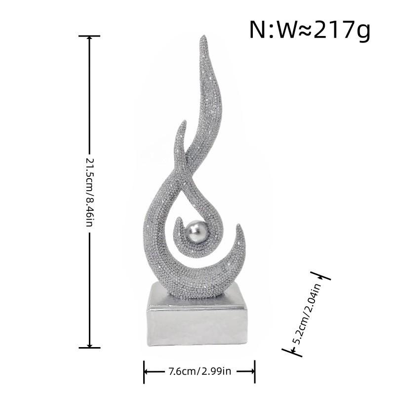 Modern Abstract Resin Desktop Ornament Flame Play Pearl Sculpture Office Living Room Bar Entryway Decor