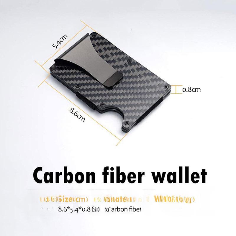 Мужской многофункциональный кошелек для карт из углеродного волокна с защитой от кражи RFID