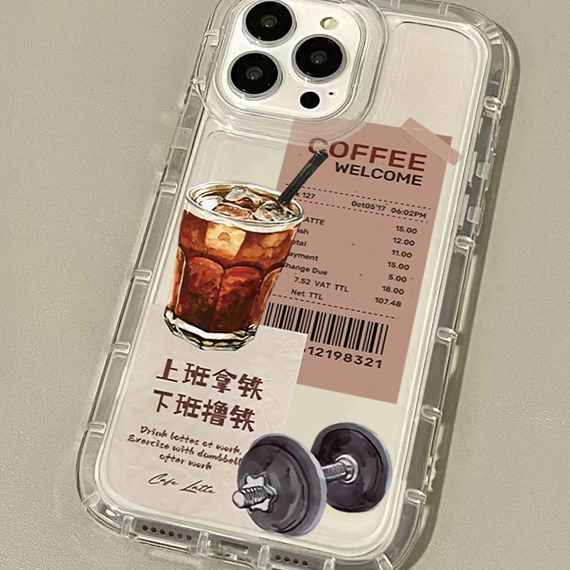 Кофейный спортивный чехол в американском стиле для iphone 17 16pro 15pro14 13 12 11 12pro 13pro max 14plus Силиконовый защитный чехол от падений