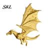 Medieval Book Organizer Double Dragon Bookends, Vintage Fantasy Flying Bookshelf Decor, Stable Clamps Sculpture Stopper for Shelves, Gifts Lovers