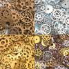 Randomly Mixed 30g/50g Ancient Gold, Silver, Blue, and Mixed 4-Color Punk Mechanical Gear Alloy Jewelry Accessories Pack