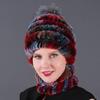 New Hat Scarf Winter Thickened Thermal Hat Rex Rabbit Fur Grass Rex Rabbit Fur Scarf Two-piece Set