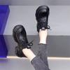 Autumn New Versatile Student Fried Street Lace-up Single Shoes Women's Platform Two Wear Small Leather Shoes