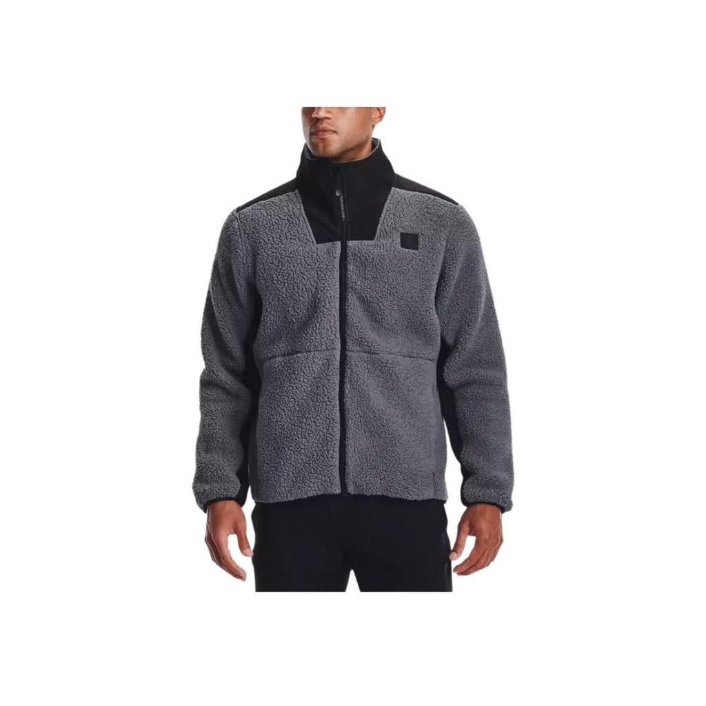 Under Armour Legacy Sherpa Training Color Block Jacket Men Jackets Gray 1357474-012